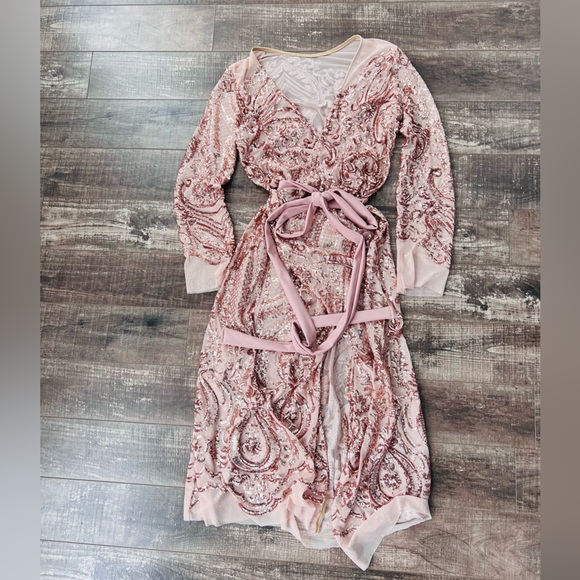 Tolu Lope sequin wrap dress - Picture 3 of 7